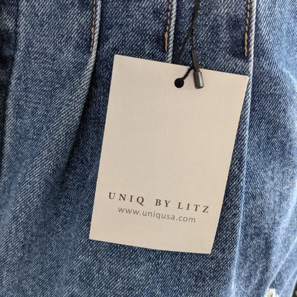 Uniq by Litz Denim A Line Distressed Skirt Small - Picture 9 of 10